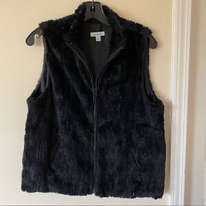 Joan rivers faux fur vest with sequins